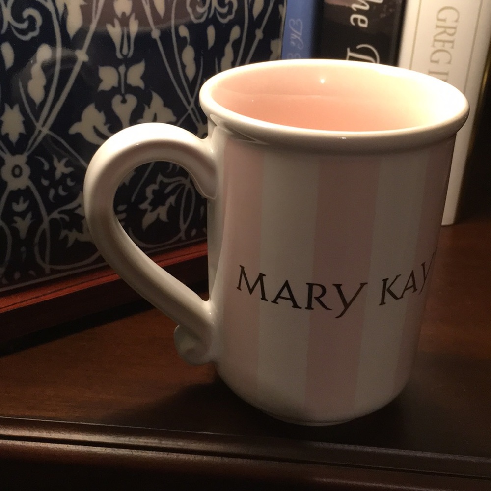 Mary Kay Mug Pink & White Stripes Vintage